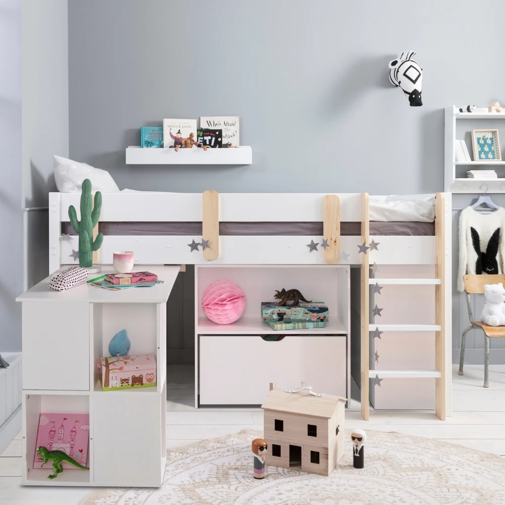 Una Cabin Bed Sleepstation With Underbed Storage And Desk In Classic White 4 Una Cabin Bed Sleepstation With Underbed Storage And Desk In Classic White - Image 2