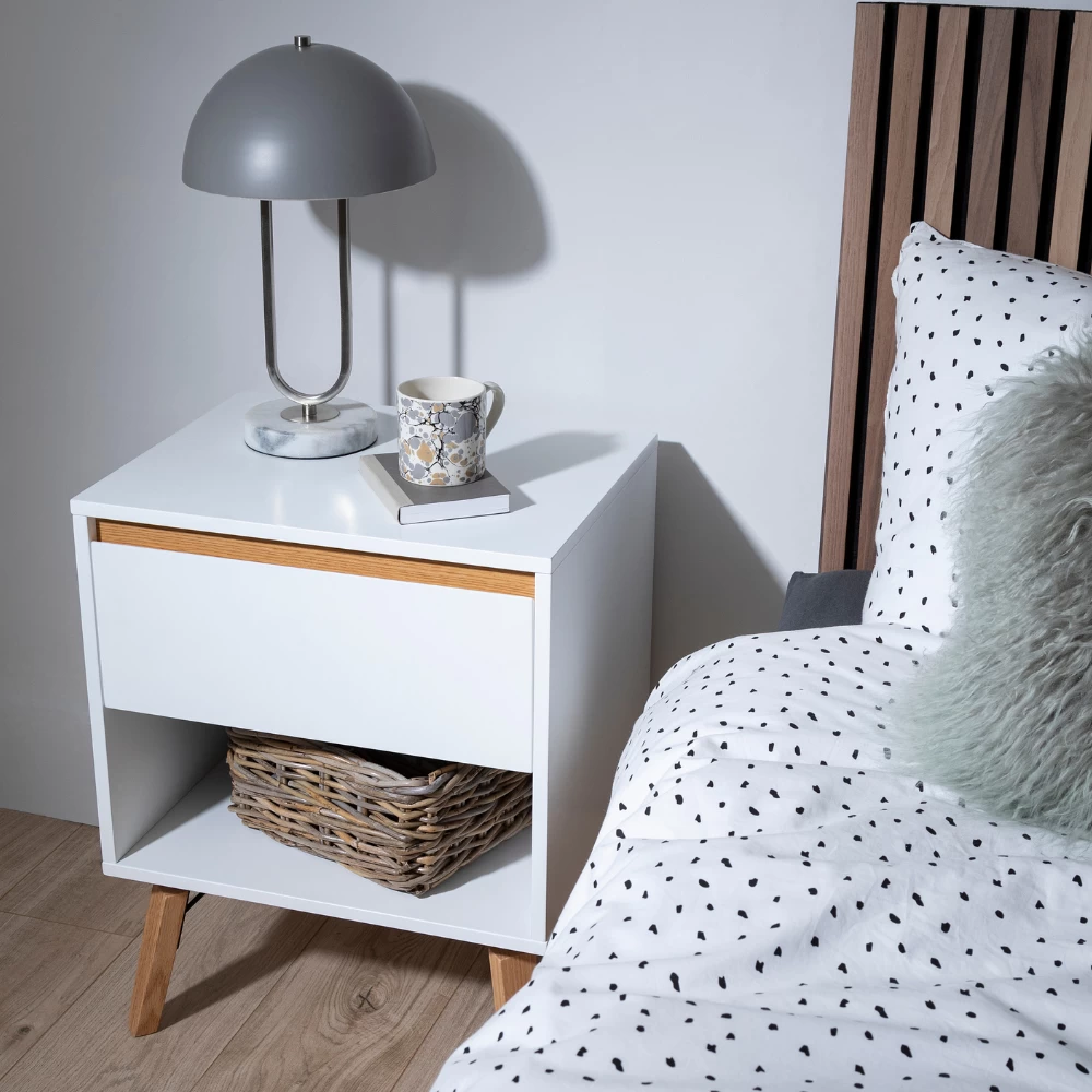 Otto Bedside Table With 1 Drawerin Classic White 5 Otto Bedside Table With 1 Drawerin Classic White - Image 3