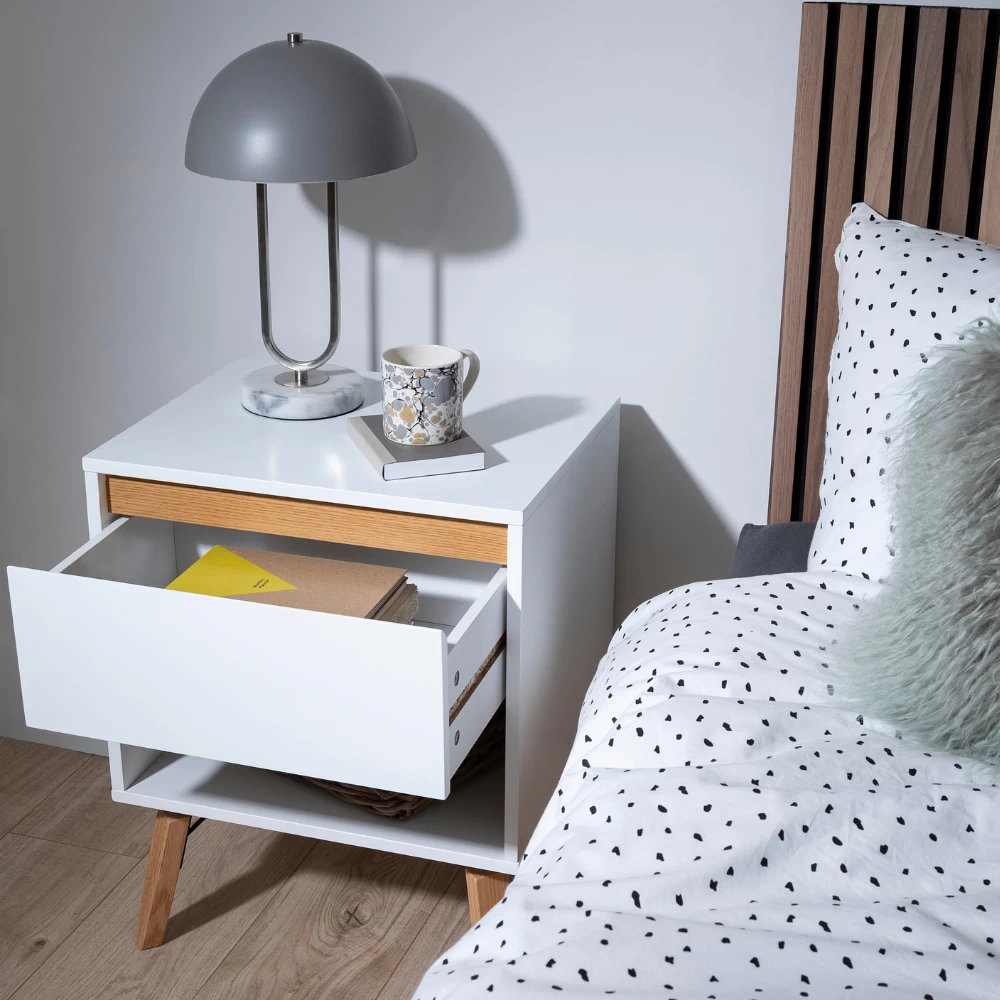 Otto Bedside Table With 1 Drawerin Classic White 4 Otto Bedside Table With 1 Drawerin Classic White - Image 2