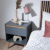 Otto Bedside Table With 1 Drawer In Grey