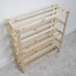 5 Tier Shoe Rack In Natural Pine -Furniture Store 5 tier natural pine shoe rack p1064 6833 image