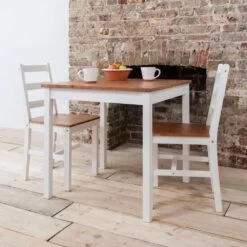 Annika Bistro Set Table With 2 Chairs Natural & White