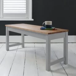 Annika Dining Table With 2 Chairs & 2 Benches In Grey & Pine -Furniture Store annika dining table with 2 chairs 2 benches in grey pine p872 8943 image