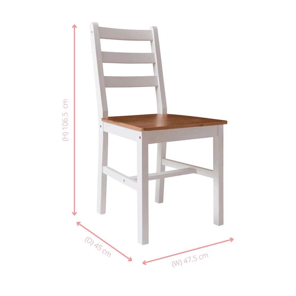 Annika Dining Table With 4 Chairs & Bench In White & Natural Pine 8 Annika Dining Table With 4 Chairs & Bench In White & Natural Pine - Image 6