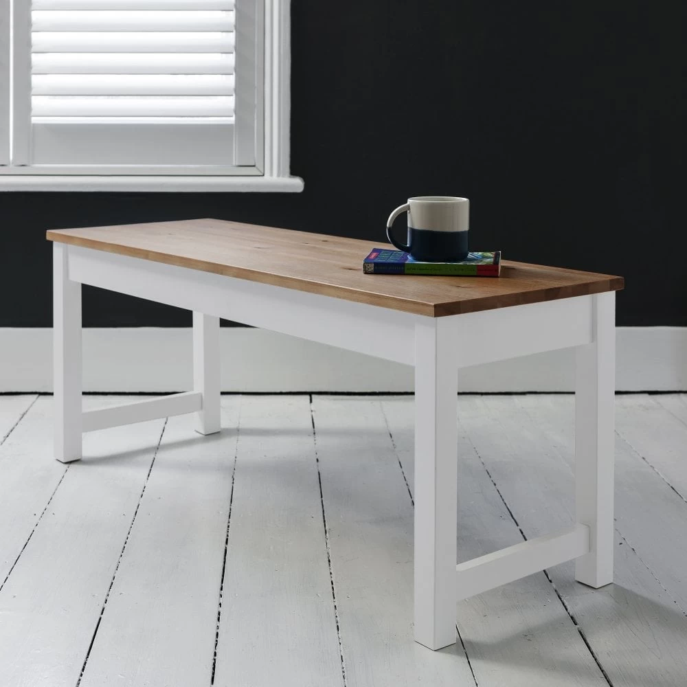 Annika Dining Table With 4 Chairs & Bench In White & Natural Pine 4 Annika Dining Table With 4 Chairs & Bench In White & Natural Pine - Image 2