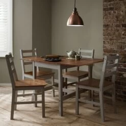 Annika Dropleaf Dining Table With 2 Chairs In Grey & Natural Pine -Furniture Store annika dropleaf dining table with 2 chairs in grey natural pine p956 8899 image