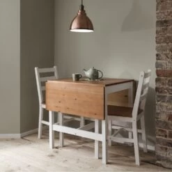 Annika Dropleaf Dining Table With 4 Chairs Natural & White -Furniture Store annika dropleaf dining table with 4 chairs natural white p459 8889 image