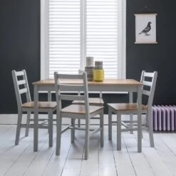 Annika Pair Of Dining Chairs In Grey & Pine -Furniture Store annika pair of dining chairs in grey pine p443 8983 image