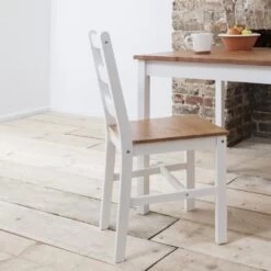Annika Pair Of Dining Chairs In Natural Pine & White 9 Annika Pair Of Dining Chairs In Natural Pine & White -Furniture Store annika pair of dining chairs in natural pine white p740 8979 image