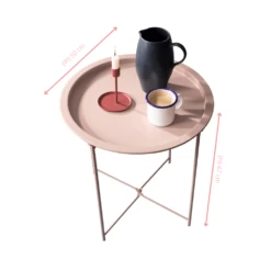 Metal Side Table In Blush Pink -Furniture Store blush pink metal side table p1083 12426 image