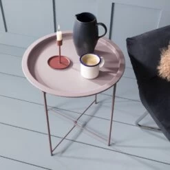 Metal Side Table In Blush Pink -Furniture Store blush pink metal side table p1083 13049 image