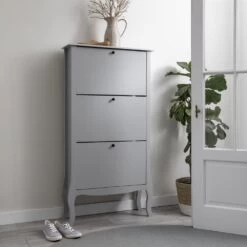 Camille 3 Drawer Shoe Storage In Silk Grey -Furniture Store camille 3 drawer shoe storage in silk grey p972 12659 image