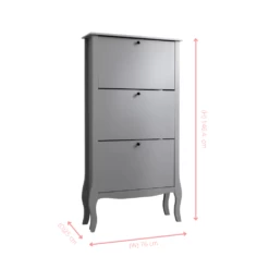 Camille 3 Drawer Shoe Storage In Silk Grey -Furniture Store camille 3 drawer shoe storage in silk grey p972 12660 image