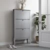 Camille 3 Drawer Shoe Storage In Silk Grey -Furniture Store camille 3 drawer shoe storage in silk grey p972 6814 image