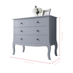 Camille Chest Of Drawers 3 Drawer In Silk Grey -Furniture Store camille chest of drawers 3 drawer in silk grey p979 12543 image