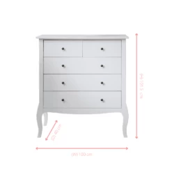 Camille Chest Of Drawers 3+2 Drawer In Classic White -Furniture Store camille chest of drawers 32 drawer in classic white p1044 12535 image