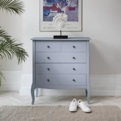 Camille Chest Of Drawers 3+2 Drawer In Silk Grey -Furniture Store camille chest of drawers 32 drawer in silk grey p1045 12536 image