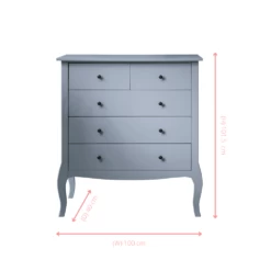 Camille Chest Of Drawers 3+2 Drawer In Silk Grey -Furniture Store camille chest of drawers 32 drawer in silk grey p1045 12537 image