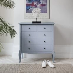 Camille Chest Of Drawers 3+2 Drawer In Silk Grey