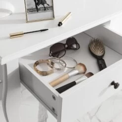 Camille Dressing Table And Stool In Classic White -Furniture Store camille dressing table and stool in classic white p851 5555 image