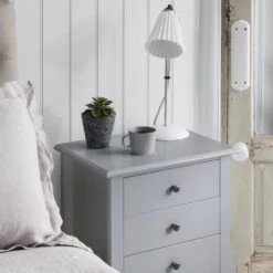 Camille Side Table Chest 3 Drawer In Silk Grey -Furniture Store camille side table chest 3 drawer in silk grey p909 5847 image