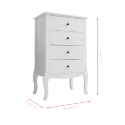 Camille Side Table Chest 4 Drawer In Classic White -Furniture Store camille side table chest 4 drawer in classic white p856 12631 image