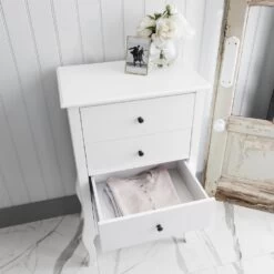 Camille Side Table Chest 4 Drawer In Classic White -Furniture Store camille side table chest 4 drawer in classic white p856 5583 image