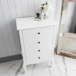 Camille Side Table Chest 4 Drawer In Classic White -Furniture Store camille side table chest 4 drawer in classic white p856 5585 image