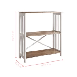 Canterbury Bookshelf With 3 Shelves In Dark Pine And White -Furniture Store canterbury bookshelf with 3 shelves in dark pine and white p861 12653 image