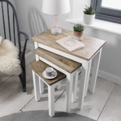 Canterbury Nest Of Tables In White And Dark Pine 12 Canterbury Nest Of Tables In White And Dark Pine -Furniture Store canterbury nest of tables in white and dark pine p1024 12642 image