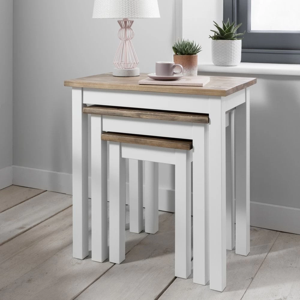 Canterbury Nest Of Tables In White And Dark Pine 5 Canterbury Nest Of Tables In White And Dark Pine - Image 3