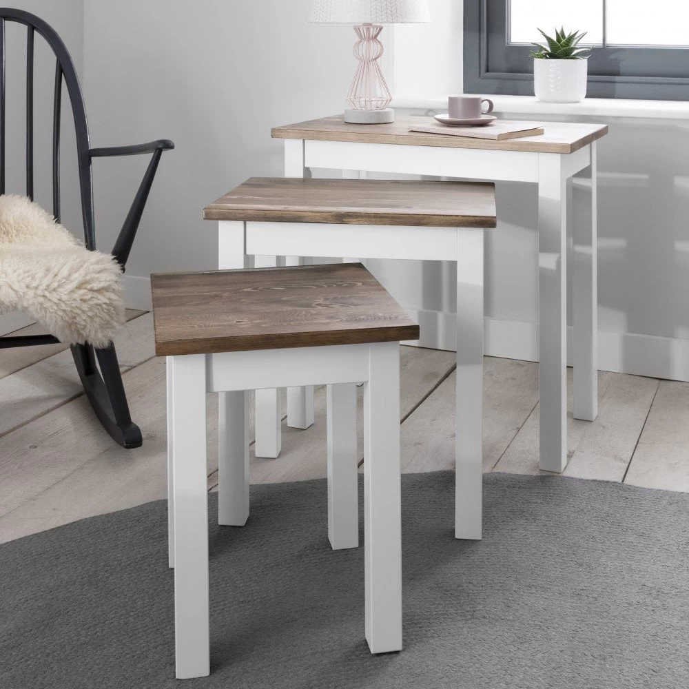 Canterbury Nest Of Tables In White And Dark Pine 6 Canterbury Nest Of Tables In White And Dark Pine - Image 4
