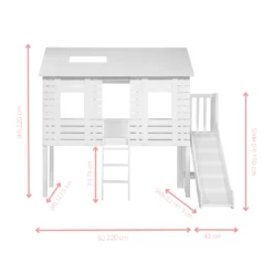 Christopher Treehouse Midsleeper Bed With Slide & Underbed In Natural Pine -Furniture Store christopher treehouse midsleeper bed with slide underbed in natural pine p1105 11924 image