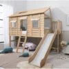 Christopher Treehouse Midsleeper Bed With Slide & Underbed In Natural Pine -Furniture Store christopher treehouse midsleeper bed with slide underbed in natural pine p1105 7408 image