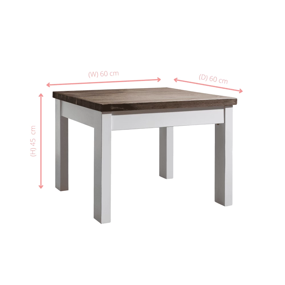 Coffee Table Canterbury Square In White And Dark Pine 5 Coffee Table Canterbury Square In White And Dark Pine - Image 3