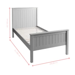 Dorchester Single Pine Bed In Silk Grey -Furniture Store dorchester single pine bed in silk grey p945 12009 image