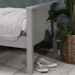 Dorchester Single Pine Bed In Silk Grey -Furniture Store dorchester single pine bed in silk grey p945 8141 image