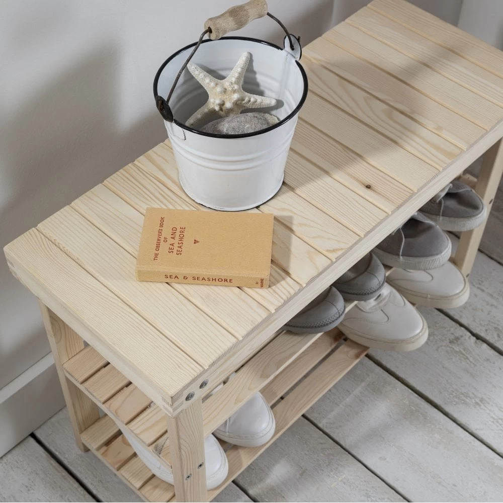 Einar Pine Shoe Rack Small In Natural Pine 5 Einar Pine Shoe Rack Small In Natural Pine - Image 3