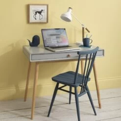 Frank Desk In Silk Grey And Natural Pine