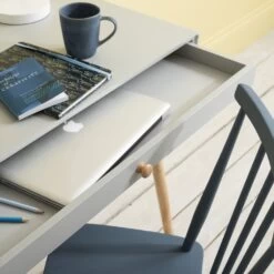 Frank Desk In Silk Grey And Natural Pine -Furniture Store frank desk in grey and natural pine p1239 10494 image