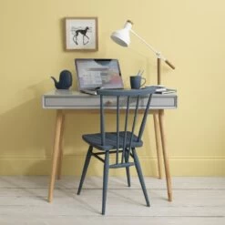 Frank Desk In Silk Grey And Natural Pine -Furniture Store frank desk in grey and natural pine p1239 12309 image