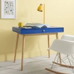 Frank Desk In Blue And Natural Pine