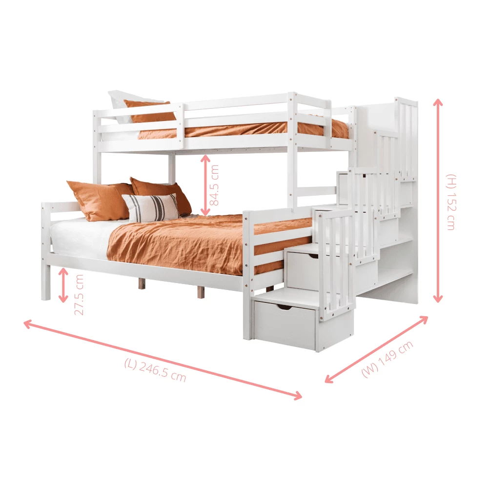 Freddie Triple Bunk Bed With Built In Storage In Classic White 10 Freddie Triple Bunk Bed With Built In Storage In Classic White - Image 8