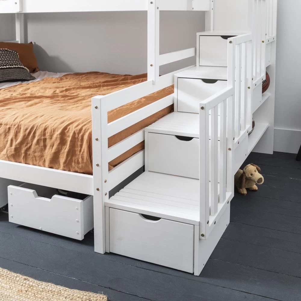 Freddie Triple Bunk Bed With Built In Storage In Classic White 5 Freddie Triple Bunk Bed With Built In Storage In Classic White - Image 3