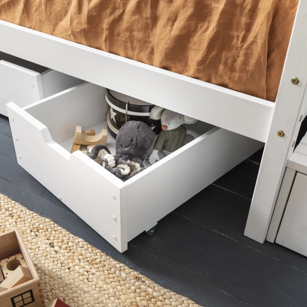 Freddie Triple Bunk Bed With Built In Storage In Classic White 6 Freddie Triple Bunk Bed With Built In Storage In Classic White - Image 4