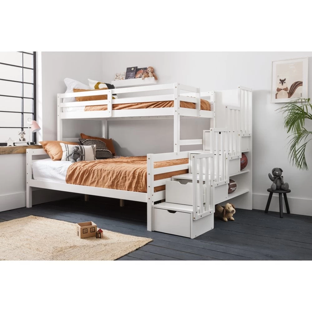 Freddie Triple Bunk Bed With Built In Storage In Classic White 9 Freddie Triple Bunk Bed With Built In Storage In Classic White - Image 7