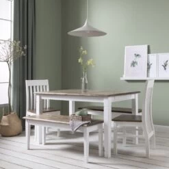 Haugesund Dining Set 140cm Table With 2 Chairs & 2 Benches In White And Dark Pine 20 Haugesund Dining Set 140cm Table With 2 Chairs & 2 Benches In White And Dark Pine -Furniture Store haugesund dining set 140cm table with 2 chairs 2 benches in white and dark pine p1249 13166 image