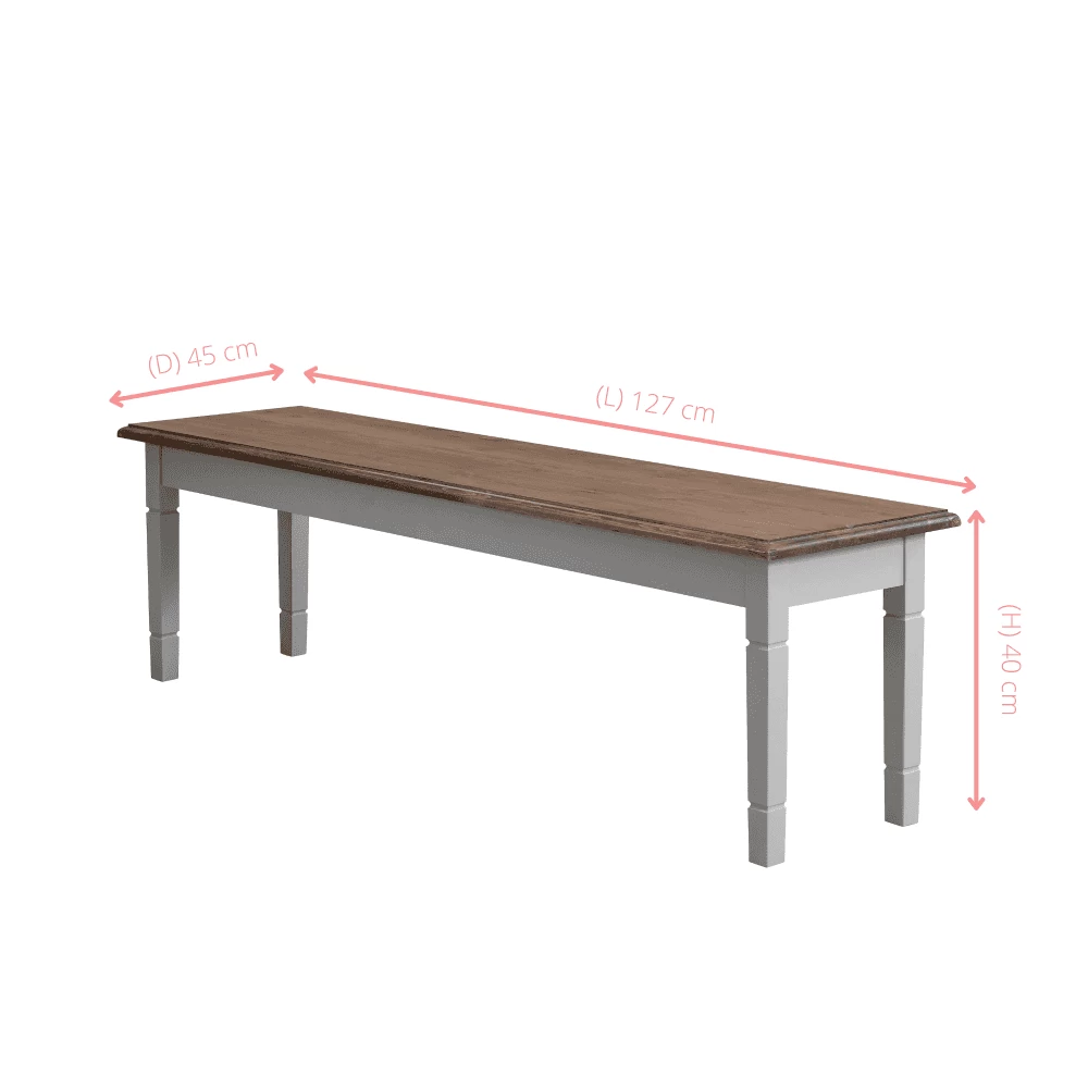 Haugesund Dining Set 140cm Table With 2 Chairs & 2 Benches In White And Dark Pine 13 Haugesund Dining Set 140cm Table With 2 Chairs & 2 Benches In White And Dark Pine - Image 11