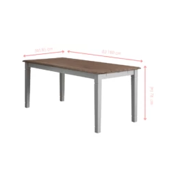 Haugesund Dining Table 180cm With 8 Chairs & 2x Extensions In White And Dark Pine -Furniture Store haugesund dining table 180cm with 8 chairs 2x extensions in white and dark pine p1251 13180 image