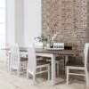 Hever Dining Table With 2 X Extensions In White & Dark Pine 1 Hever Dining Table With 2 X Extensions In White & Dark Pine -Furniture Store hever dining table with 2 x extensions p303 6299 image